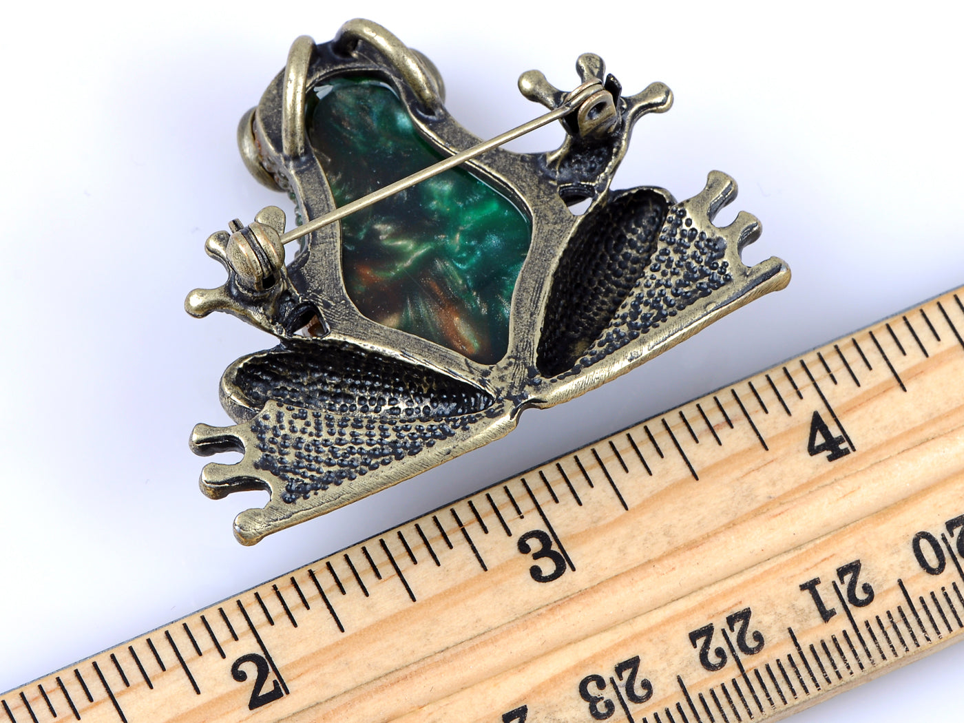 Elements Antique Bumpy Skin Brown Frog Pin Brooch