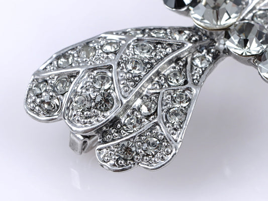 Grey Dragonfly Insect Wings Brooch Pin