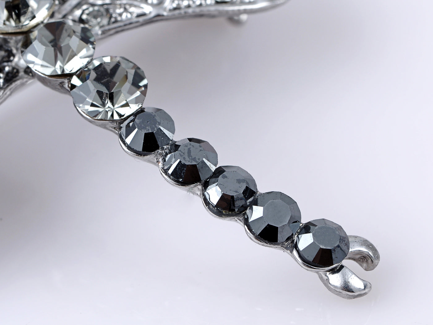 Grey Dragonfly Insect Wings Brooch Pin