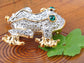 Elements Happy Frog Prince Emerald Eye Pin Brooch
