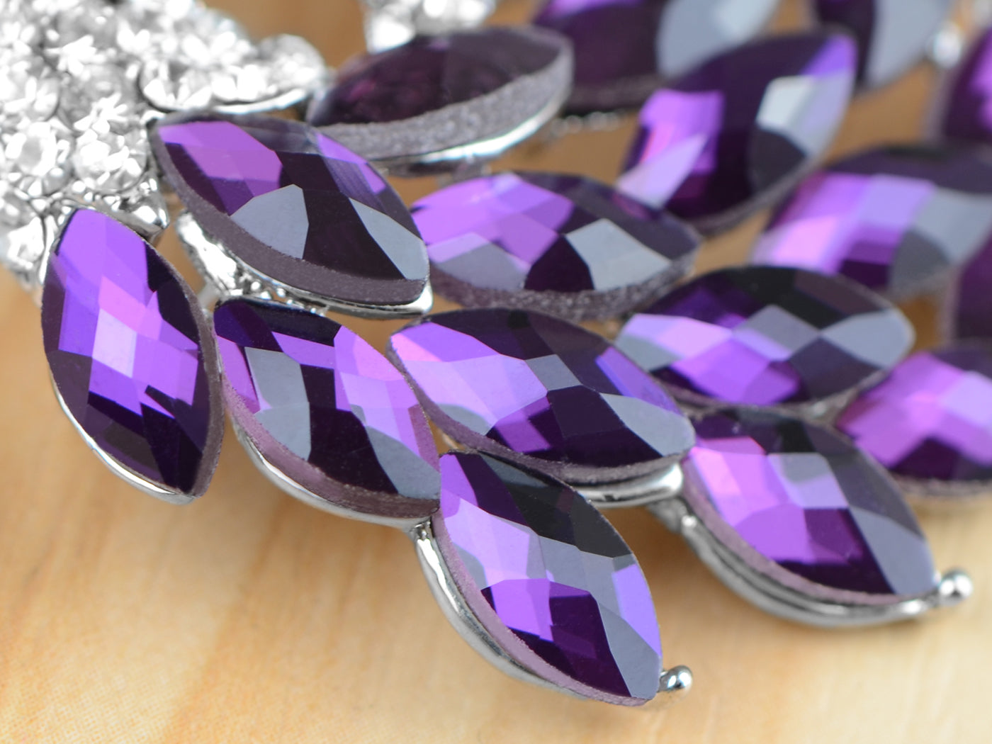 Gold Blue Painted Enamel Peacock Bird Feather Plume Brooch Pin