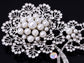 Pearl Two Dandelion Flowers Pin Brooch