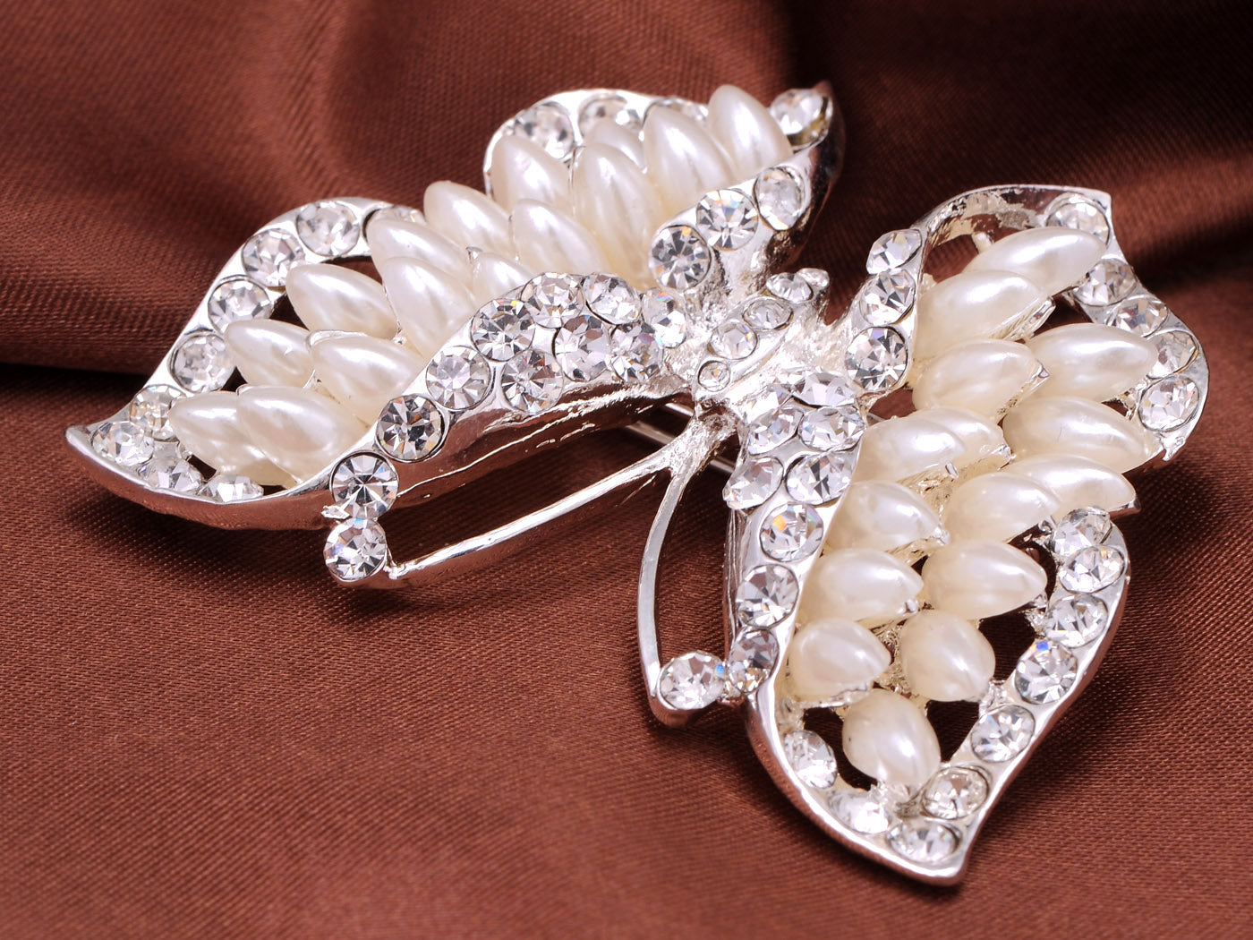 Opal Like Ss Majestic Butterfly Statement Pin Brooch