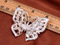 Opal Like Ss Majestic Butterfly Statement Pin Brooch