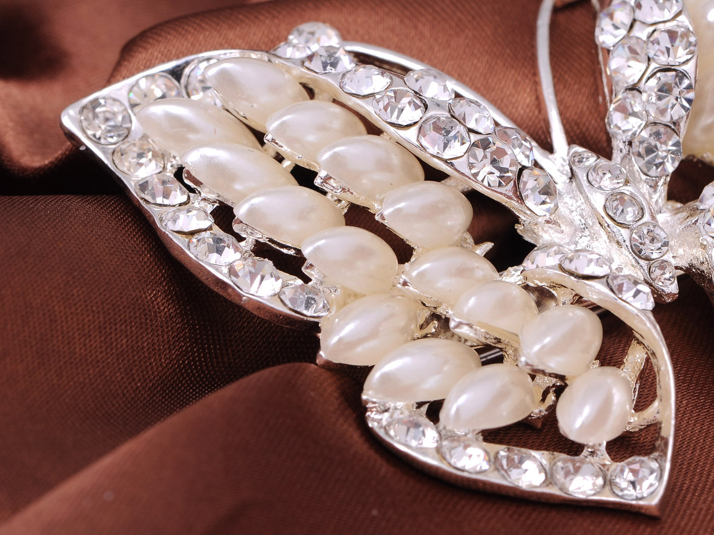 Opal Like Ss Majestic Butterfly Statement Pin Brooch