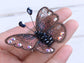 Embroidered Winged Monarch Butterfly Jewelry Brooch Pin