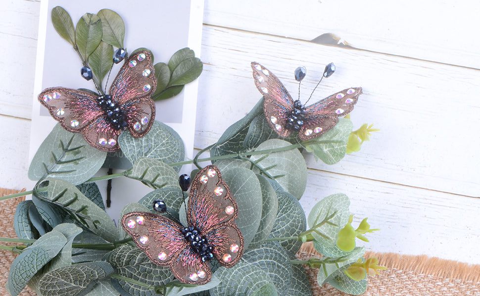 Embroidered Winged Monarch Butterfly Jewelry Brooch Pin