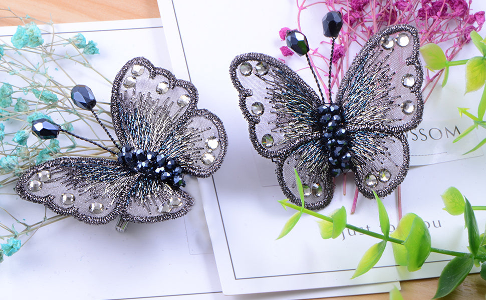 Embroidered Winged Monarch Butterfly Jewelry Brooch Pin