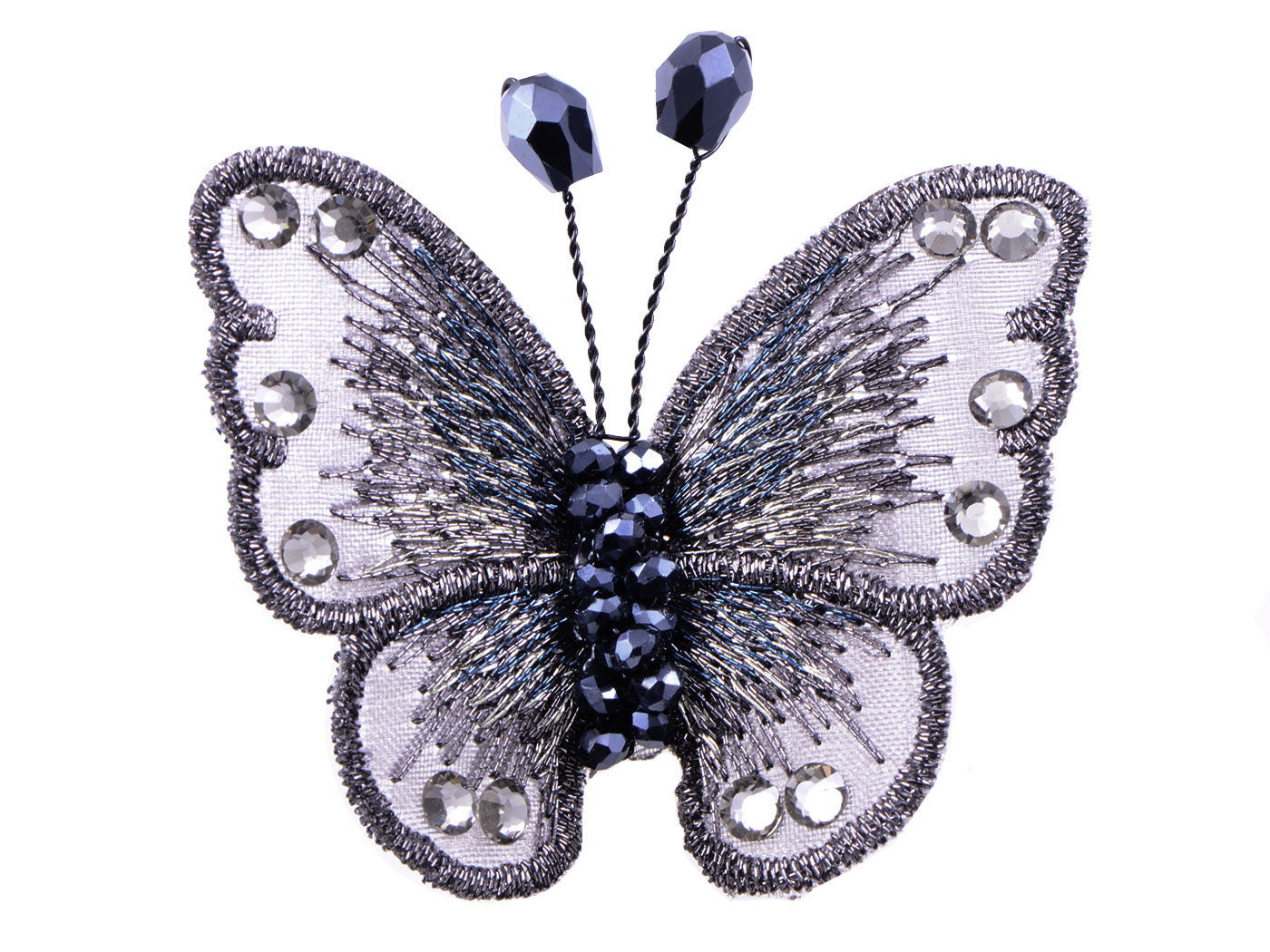 Embroidered Winged Monarch Butterfly Jewelry Brooch Pin