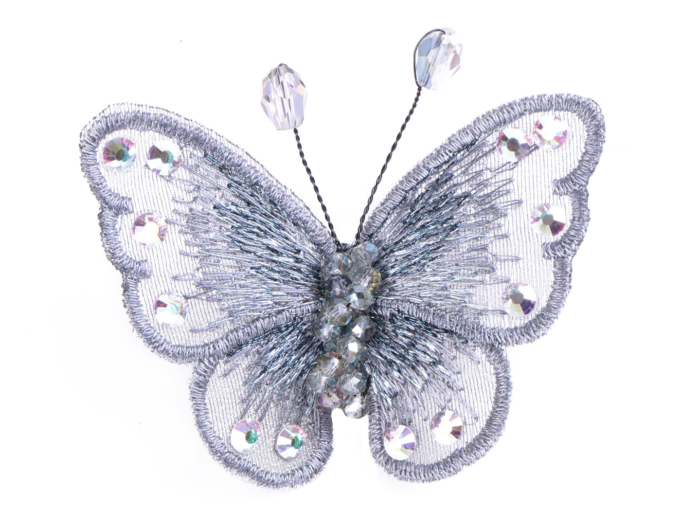 Embroidered Winged Monarch Butterfly Jewelry Brooch Pin