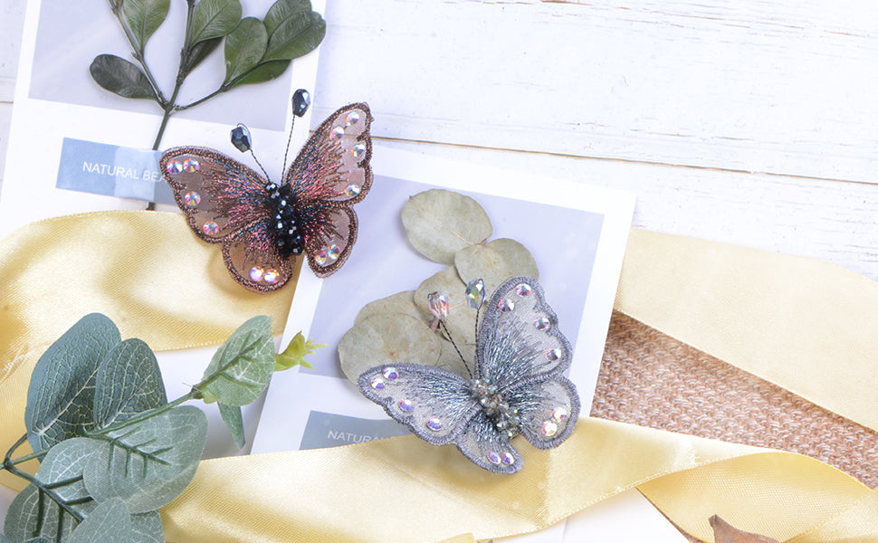 Embroidered Winged Monarch Butterfly Jewelry Brooch Pin