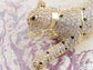 Cubic Zirconnia Copper Plated Egyptian Cougar Cheetah Brooch Pin