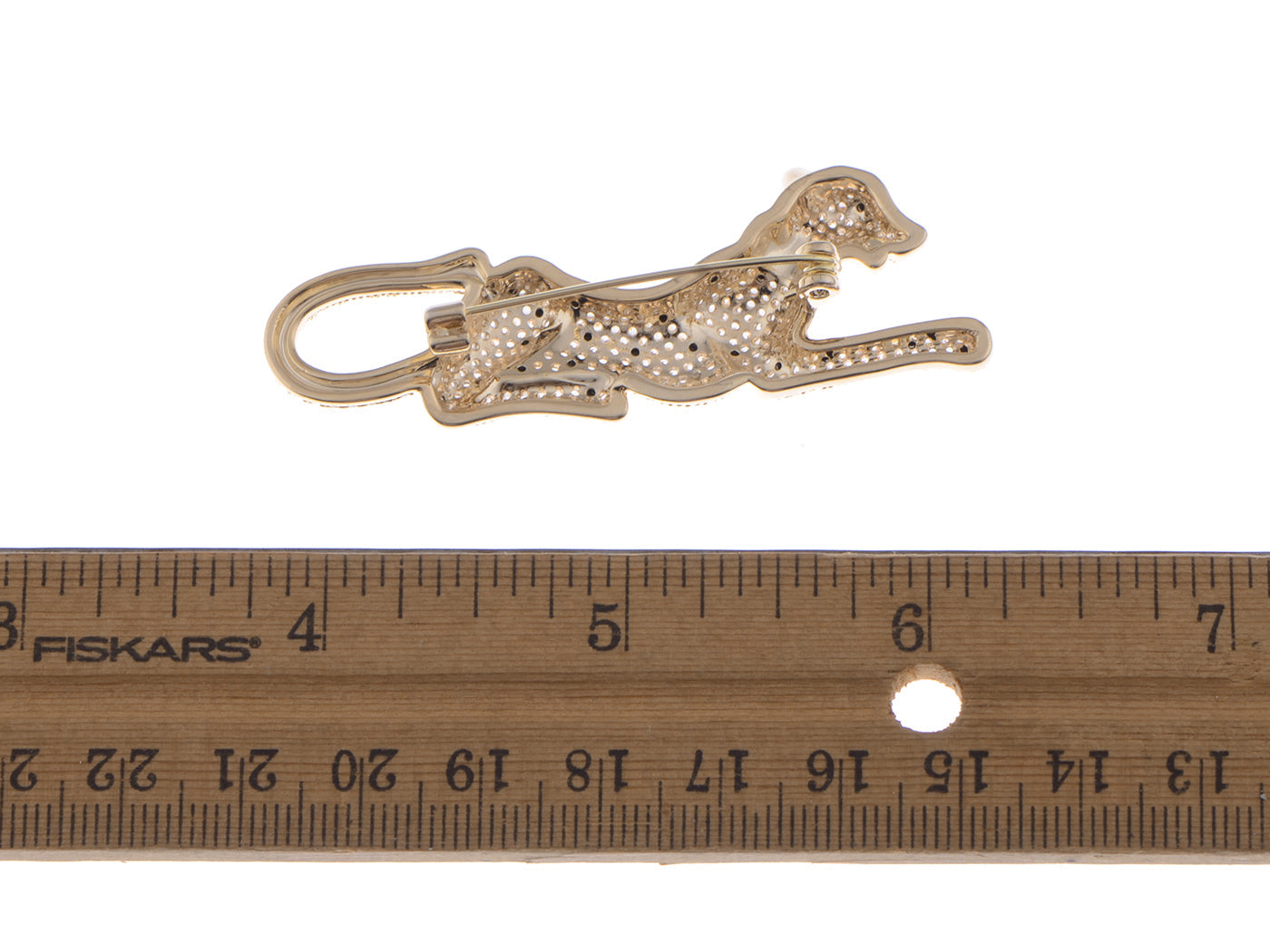 Cubic Zirconnia Copper Plated Egyptian Cougar Cheetah Brooch Pin