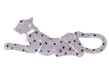 Cubic Zirconnia Copper Plated Egyptian Cougar Cheetah Brooch Pin