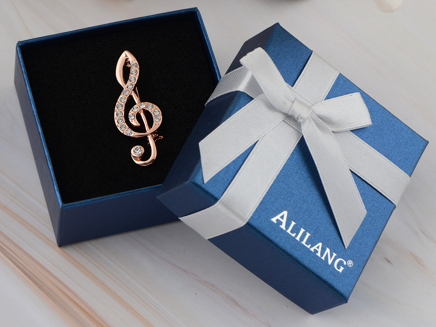 Treble Clef Music Note Silver Tone Brooch Pin