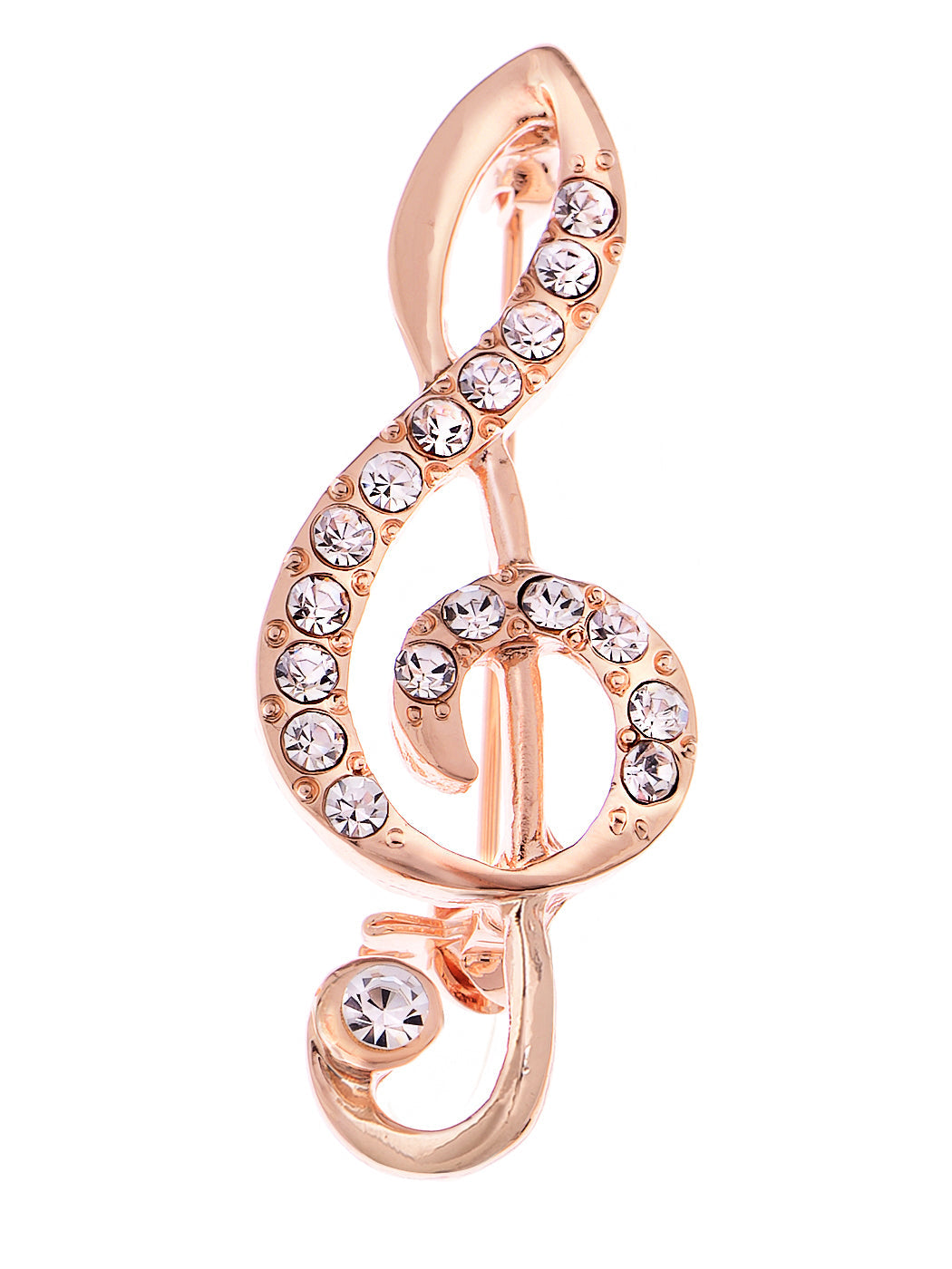 Treble Clef Music Note Silver Tone Brooch Pin