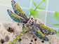 Colorful Yellow Blue Dragonfly Brooch Scarf Decoration Pin