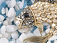 Light Topaz Colored Ocean Sea Fish Brooch Pin