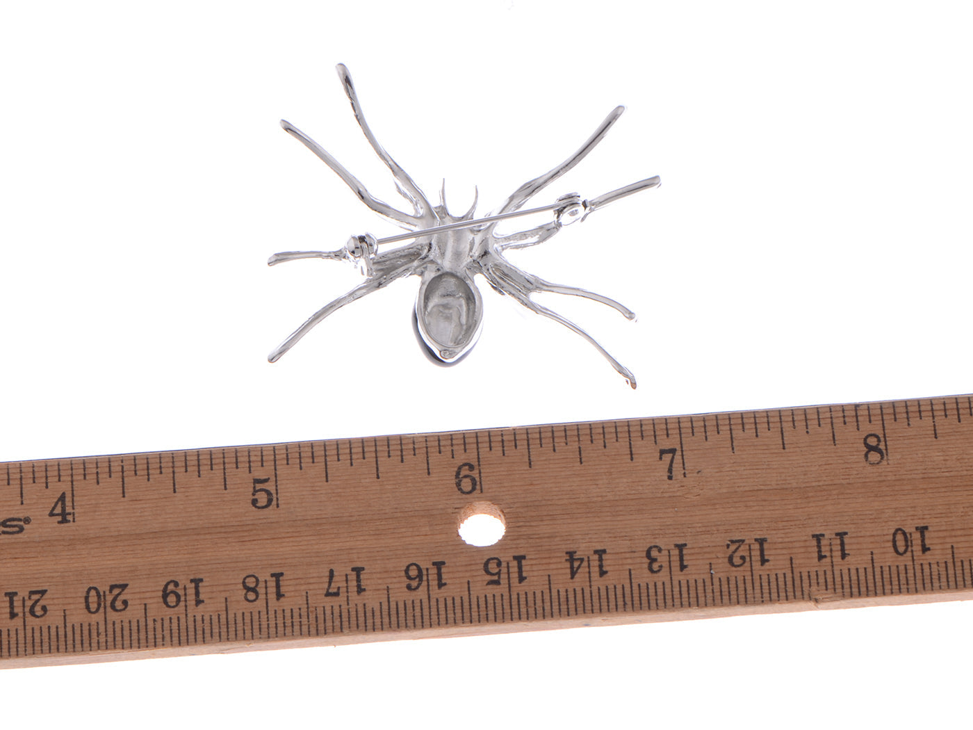 Alilang Silvery Tone Clear Crystal Colored Rhinestones Black Creepy Spider Bug Brooch Pin, Black & Silver