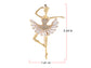 Alilang Fashion Gold Elegant Ballerina Dancing Women Crystal Rhinestone Brooch Pin Cubic Zirconia