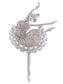 Alilang Fashion Gold Elegant Ballerina Dancing Women Crystal Rhinestone Brooch Pin Cubic Zirconia