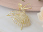 Alilang Zirconia Cubic Shining Crystal Girl Ballet Dancer Ball Gown Dress Brooch Pin for Women Lady Shirt Suit Coat Pin