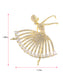 Alilang Zirconia Cubic Shining Crystal Girl Ballet Dancer Ball Gown Dress Brooch Pin for Women Lady Shirt Suit Coat Pin