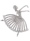 Alilang Zirconia Cubic Shining Crystal Girl Ballet Dancer Ball Gown Dress Brooch Pin for Women Lady Shirt Suit Coat Pin