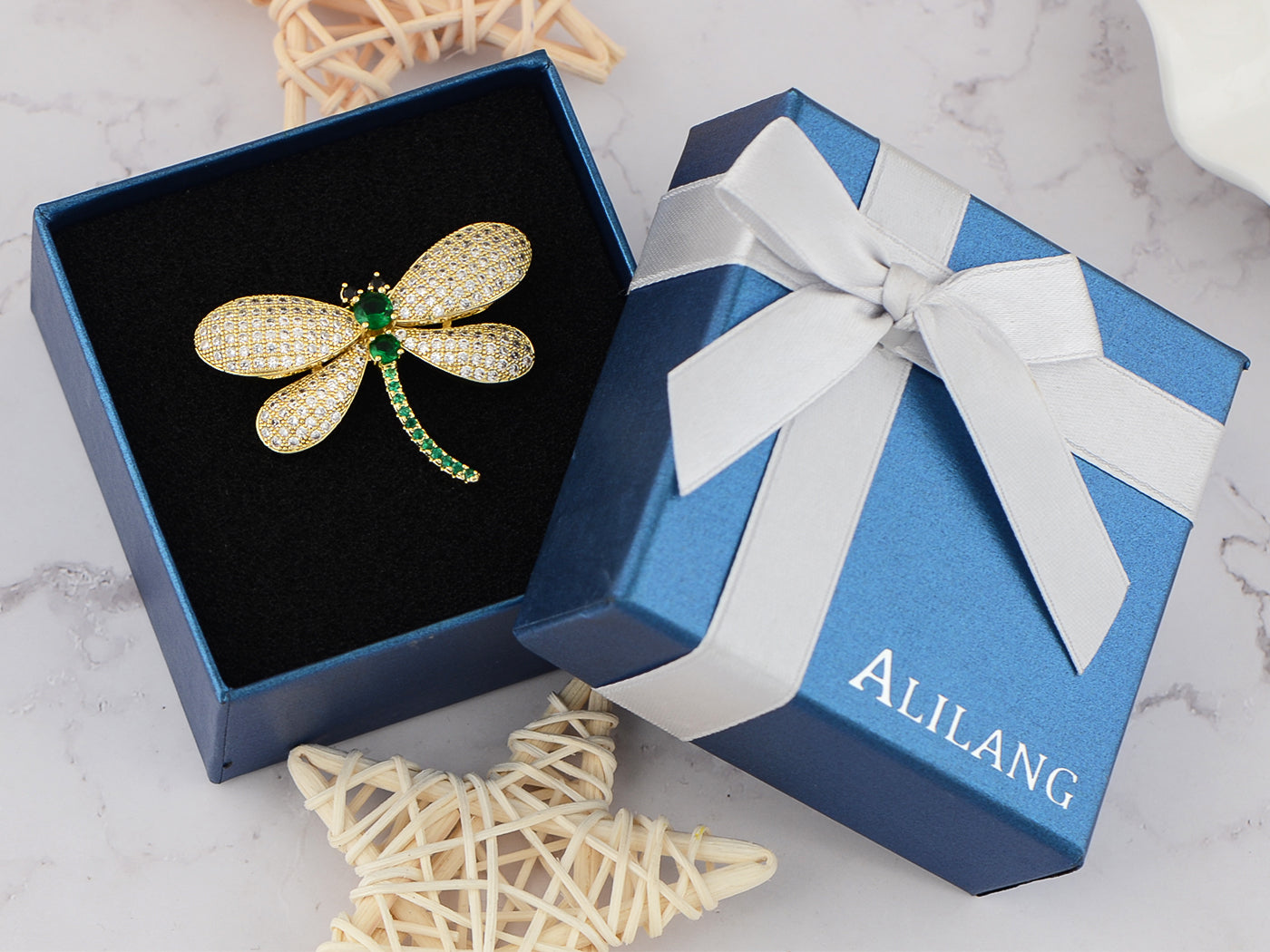 Crystal Shine Amethyst Dragonfly Bug Brooch Pin