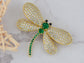 Crystal Shine Amethyst Dragonfly Bug Brooch Pin
