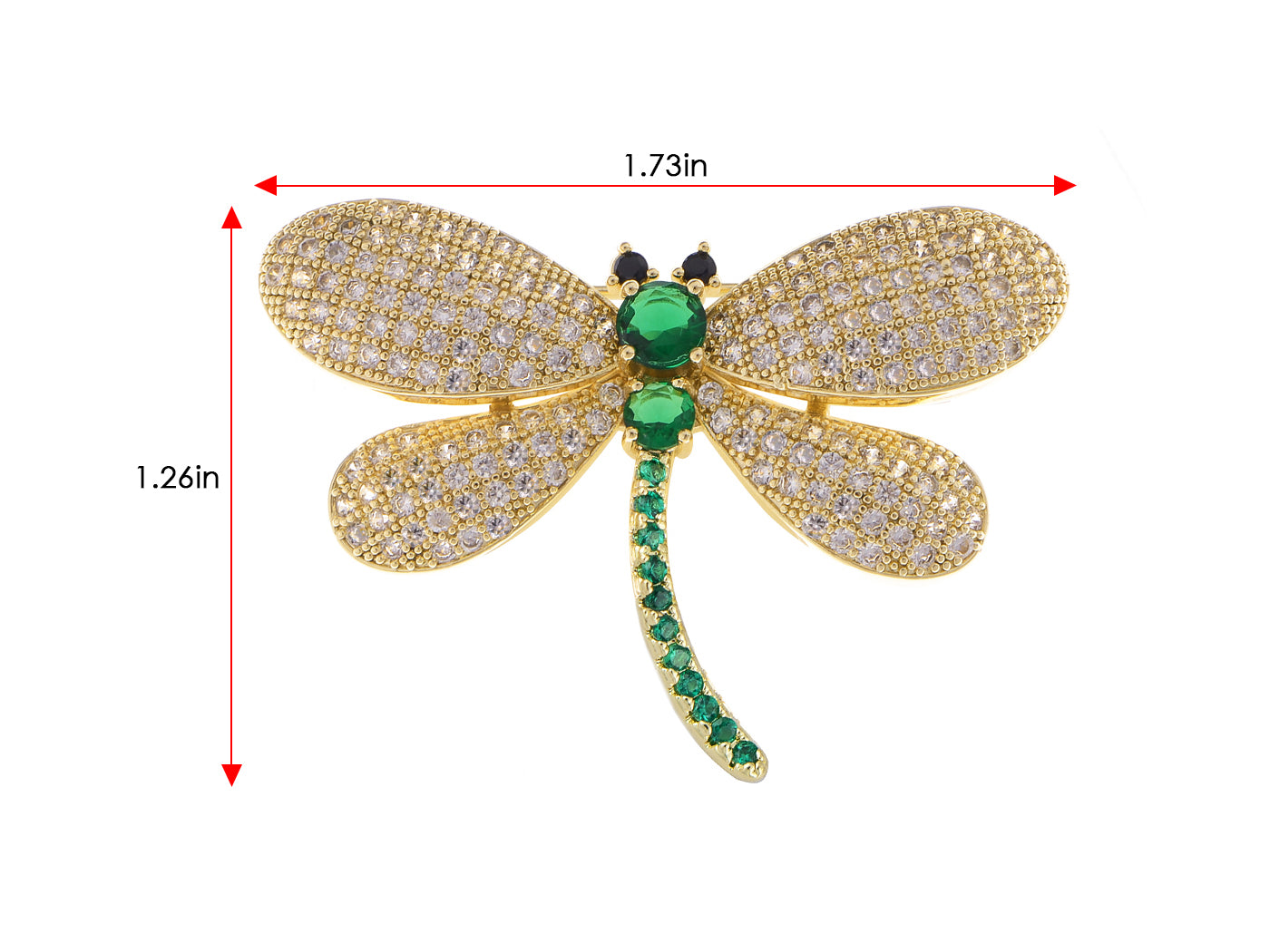 Crystal Shine Amethyst Dragonfly Bug Brooch Pin