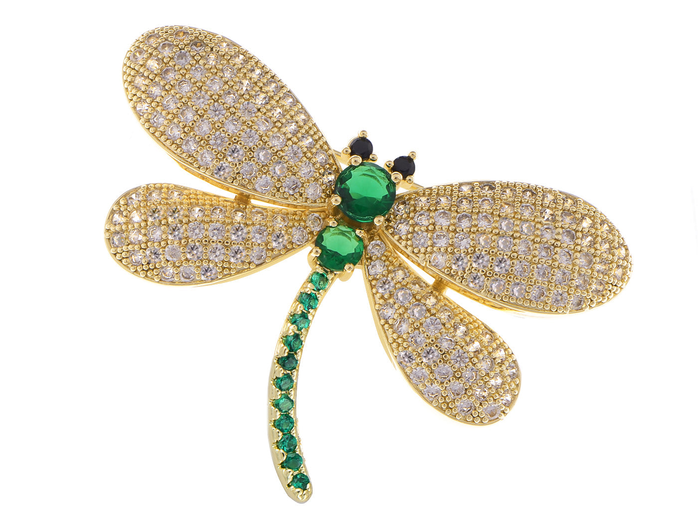 Crystal Shine Amethyst Dragonfly Bug Brooch Pin