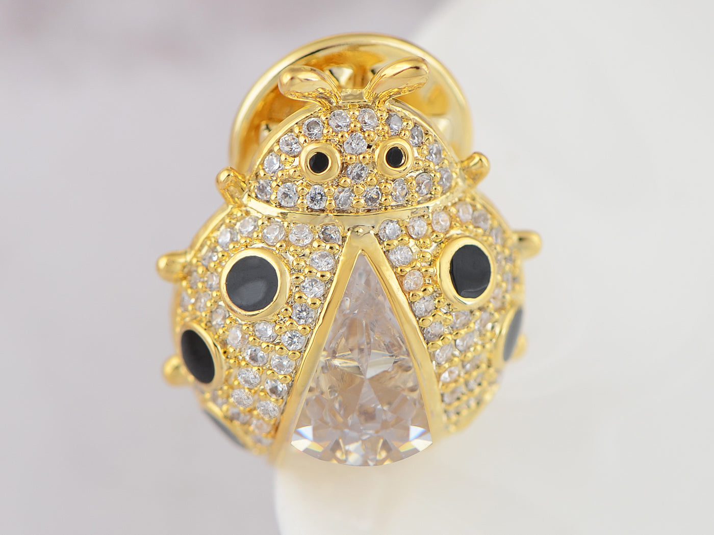 Peridot Green Ladybug Fly Insect Jewelry Brooch Pin