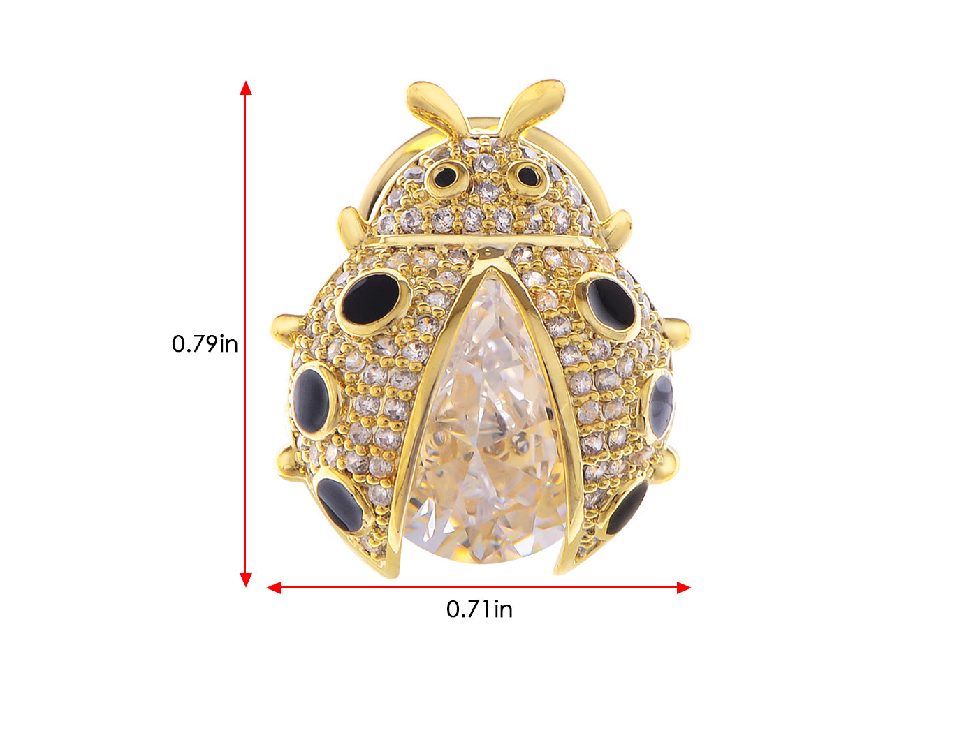 Peridot Green Ladybug Fly Insect Jewelry Brooch Pin