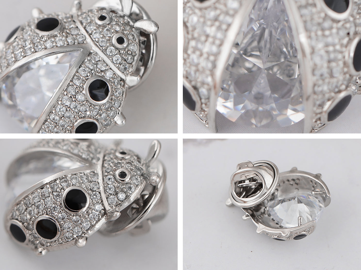 Peridot Green Ladybug Fly Insect Jewelry Brooch Pin