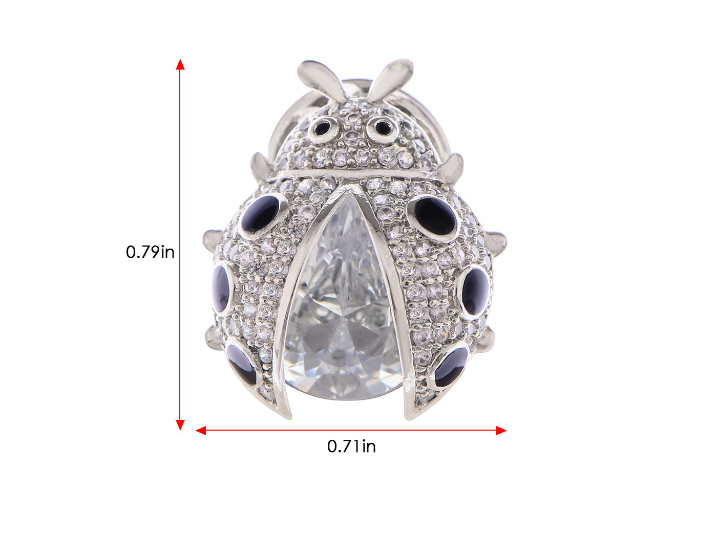 Peridot Green Ladybug Fly Insect Jewelry Brooch Pin