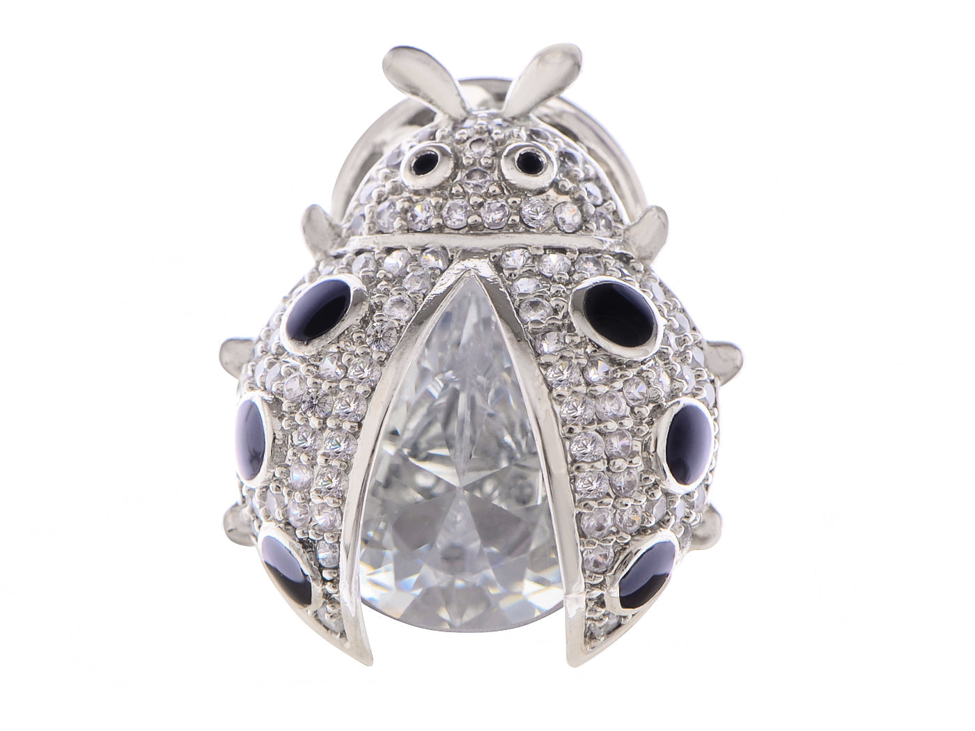 Peridot Green Ladybug Fly Insect Jewelry Brooch Pin