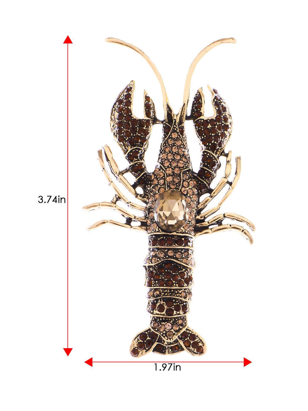 Nautical Ocean Animal Lobster Crawfish With Movable Tail Novelty Sea Fish Novelty Brooch Pin