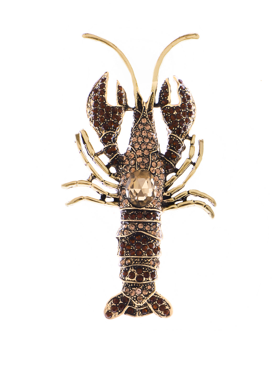 Nautical Ocean Animal Lobster Crawfish With Movable Tail Novelty Sea Fish Novelty Brooch Pin