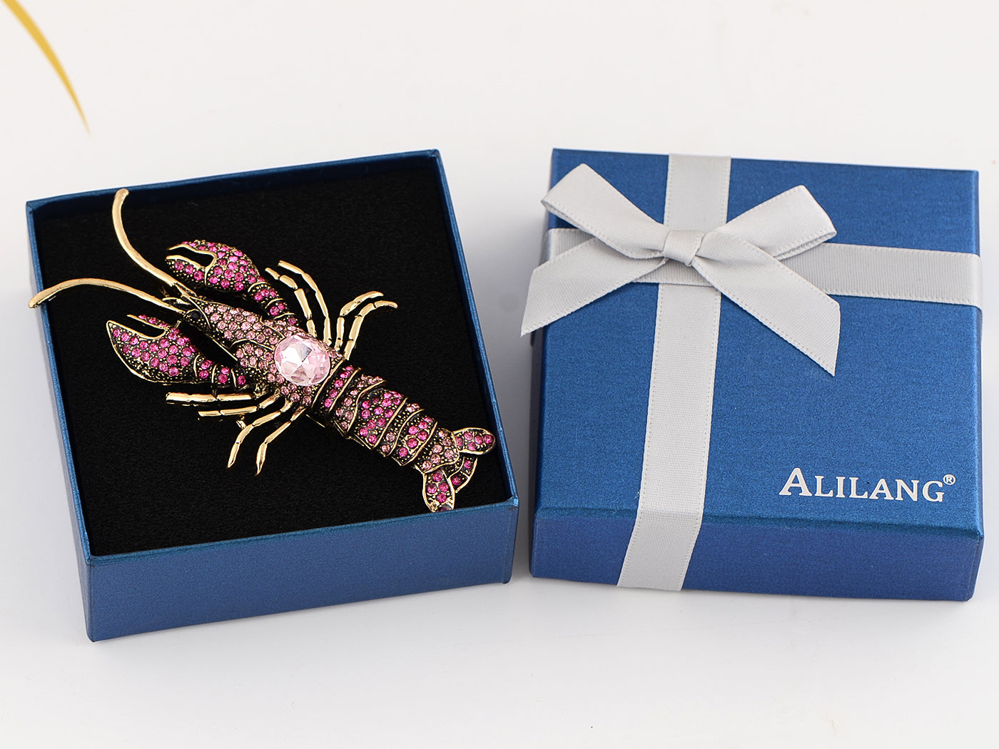 Nautical Ocean Animal Lobster Crawfish With Movable Tail Novelty Sea Fish Novelty Brooch Pin