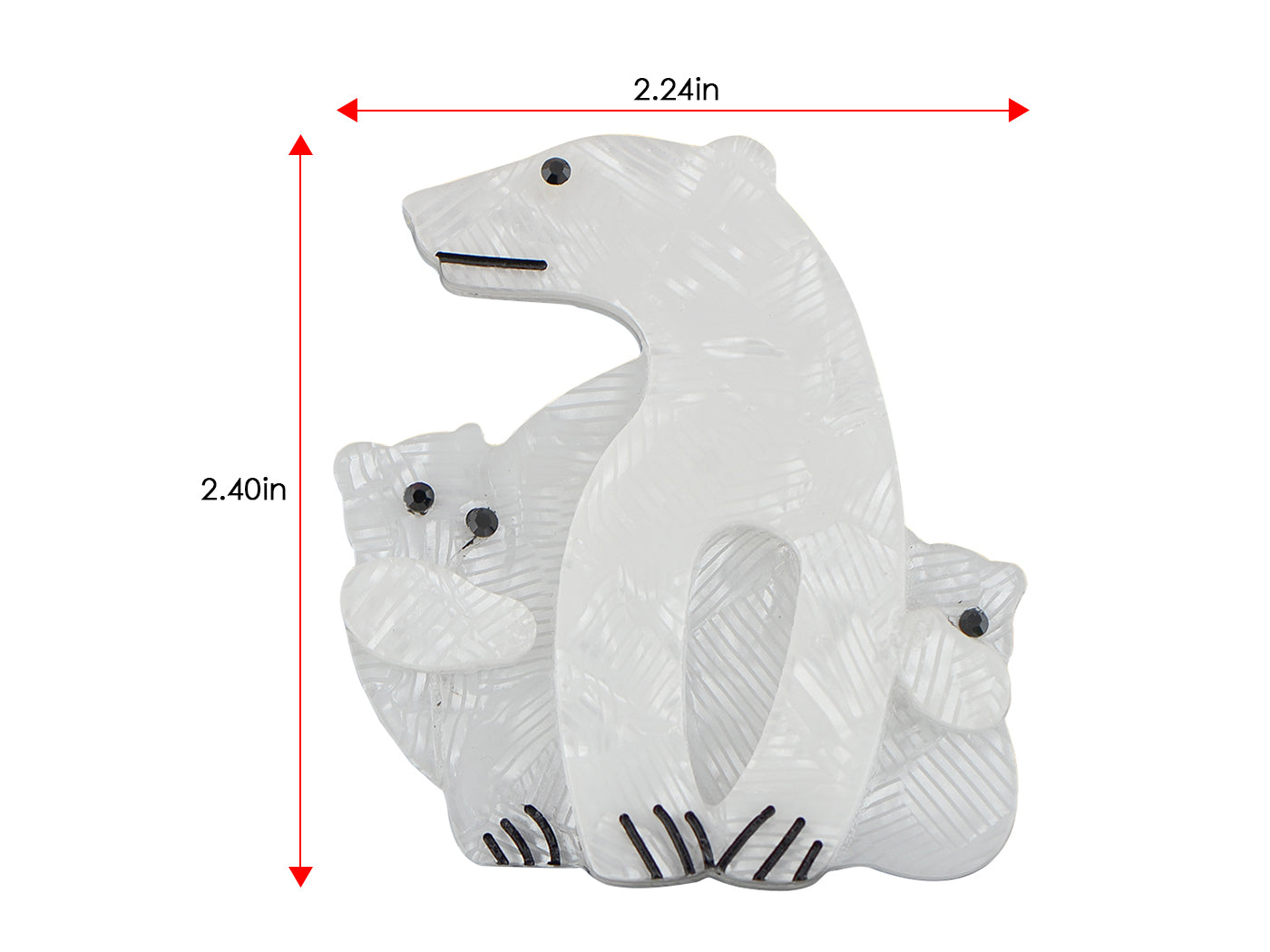 Polar Bear Brooch Clear Crystals Pin Brooch