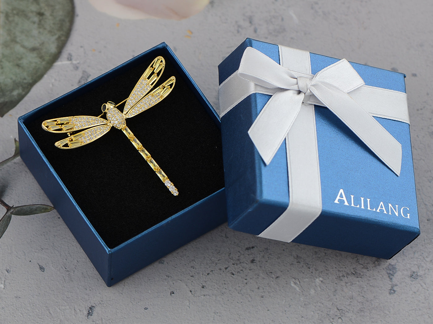 Light Topaz Dragonfly Insect Brooch Pin