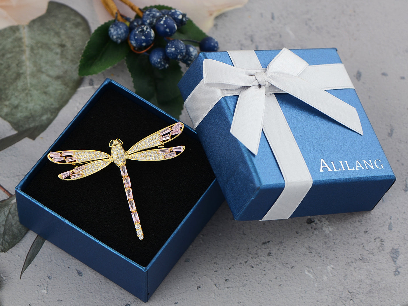 Light Topaz Dragonfly Insect Brooch Pin
