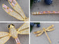 Light Topaz Dragonfly Insect Brooch Pin