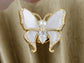 Antique Pink Pearlescent Bug Eyed Butterfly Brooch Pin