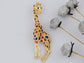 Colored Brown Giraffe Spotted Brooch Pin