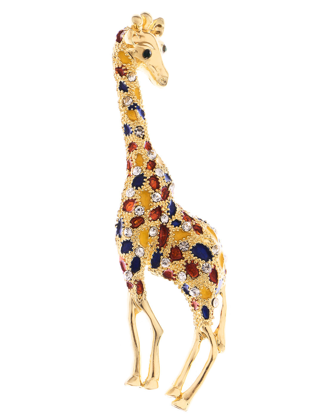 Colored Brown Giraffe Spotted Brooch Pin