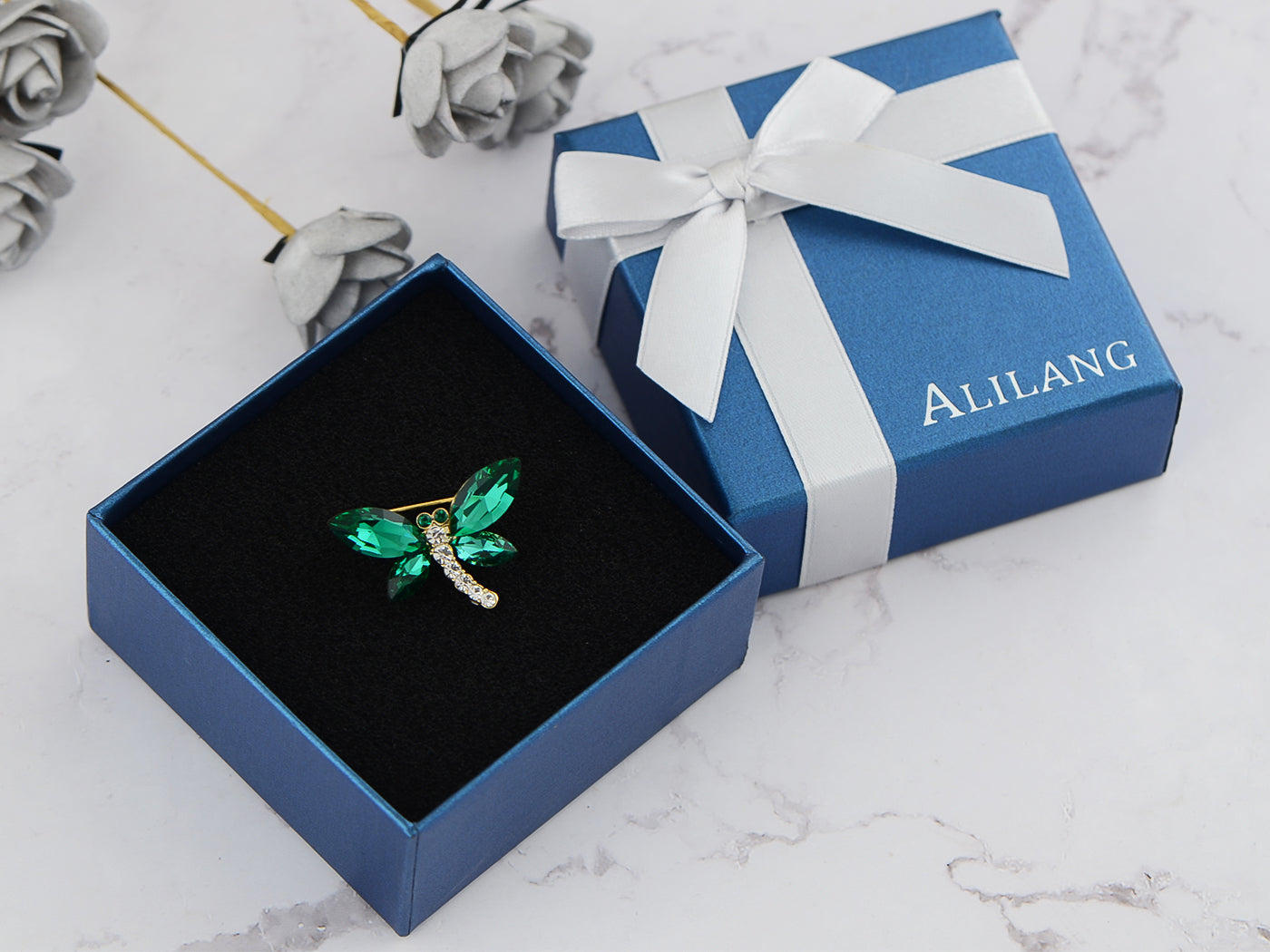 Crystal Shine Amethyst Dragonfly Bug Brooch Pin