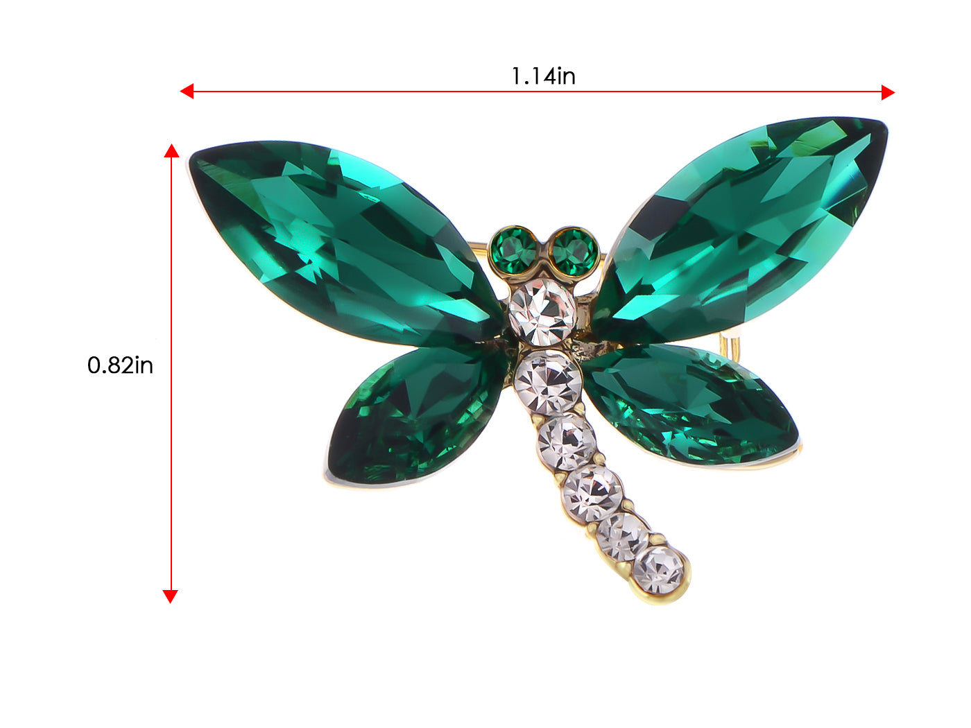 Crystal Shine Amethyst Dragonfly Bug Brooch Pin