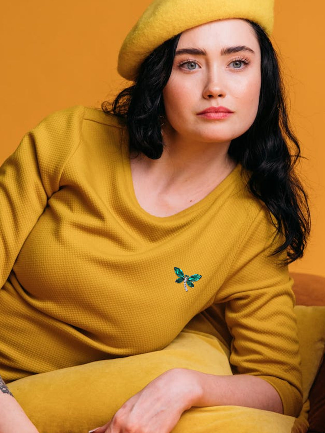 Crystal Shine Amethyst Dragonfly Bug Brooch Pin